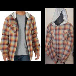 Wrangler Authentics Quilted Long-Sleeve Flannel Hoodie Shirt Jacket Mens Size XL